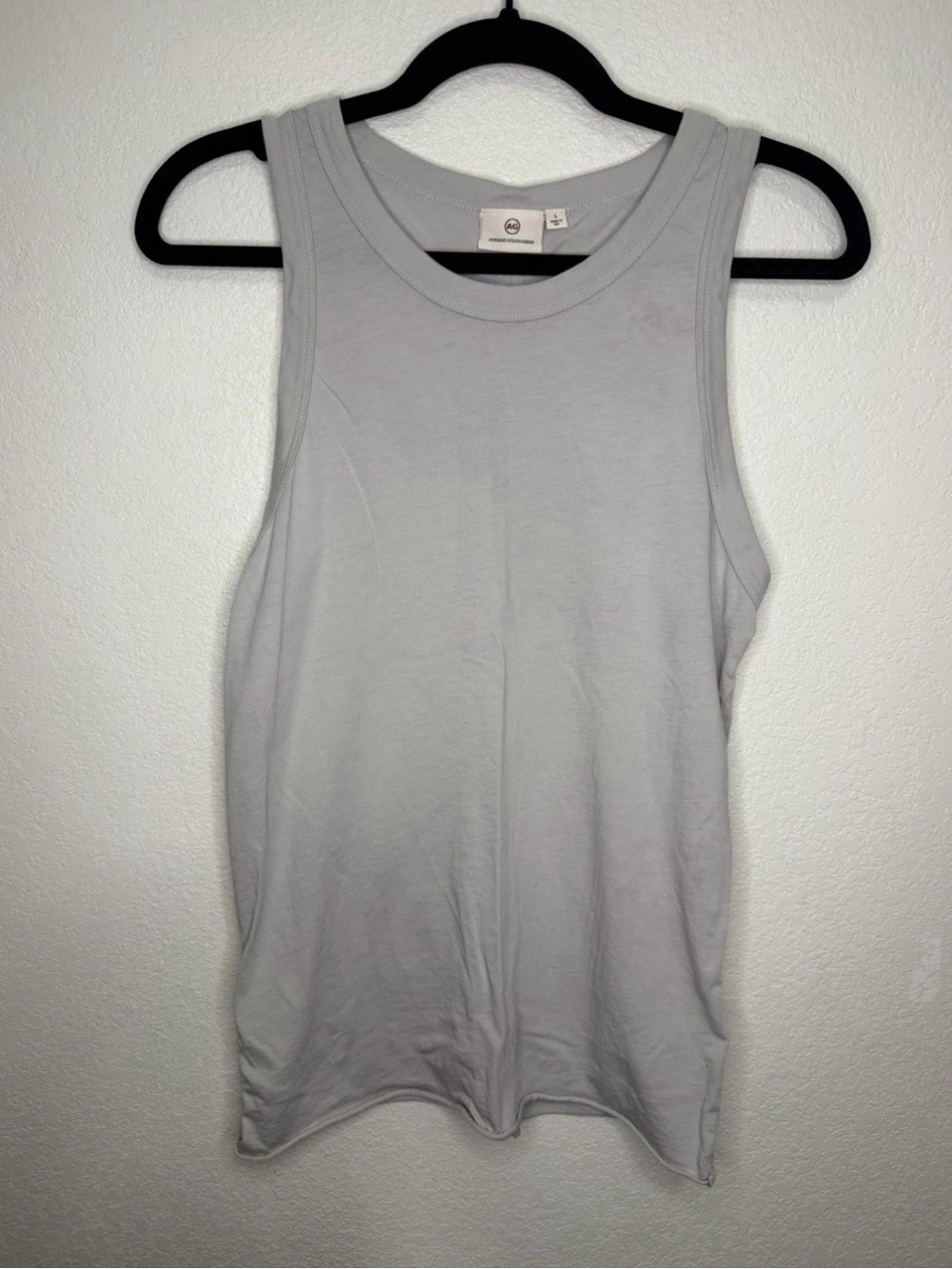 AG Adriano Goldschmied Women's Lexi Tank Top Size L Gray Ribbed Cotton